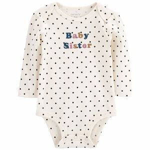 Carter’s Baby Girl "Baby Sister" Long-Sleeve Bodysuit - Size 12 Months